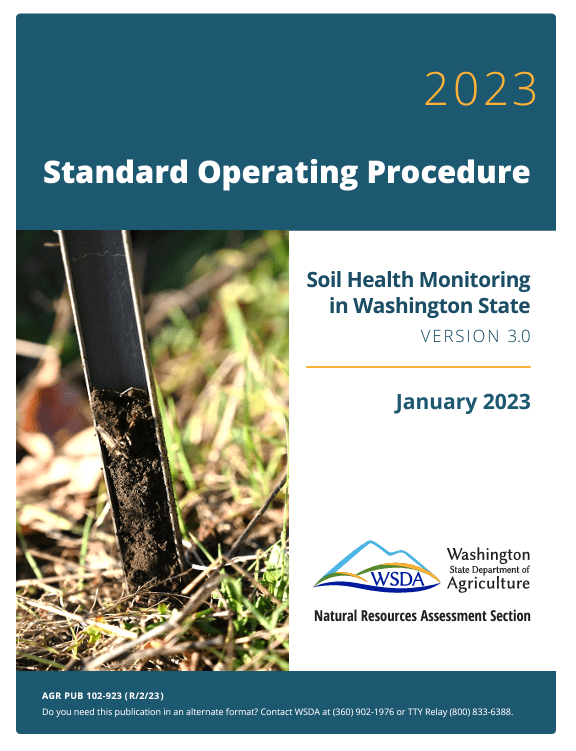 cover of soil health monitoring in washington state SOP.