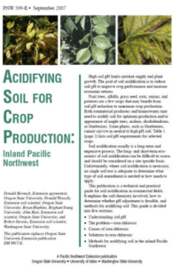 A flyer with the words acidifying soil for crop production.