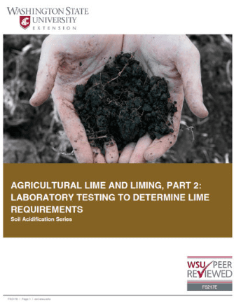 Agricultural land and liming part 2 laboratory testing to determine line requirements.