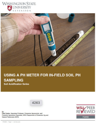 Using a meter for infield soil ph sampling.