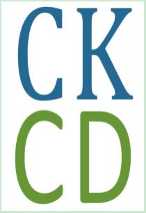 Logo featuring the letters "ck" in blue at the top and "cd" in green at the bottom, arranged vertically with a modern typeface.