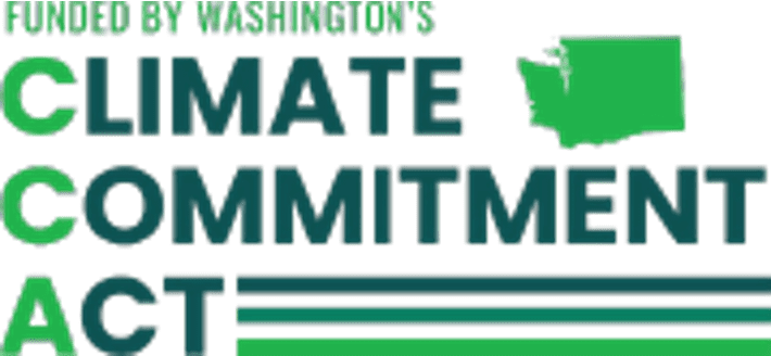 Text graphic reading "undo by washington's climate commitment act" in green and blue, with a green eraser icon on the right. Emphasizing "Saving Tomorrow's Agriculture Resources (STAR).