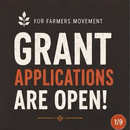 graphic reads for farmers movement - grants are open